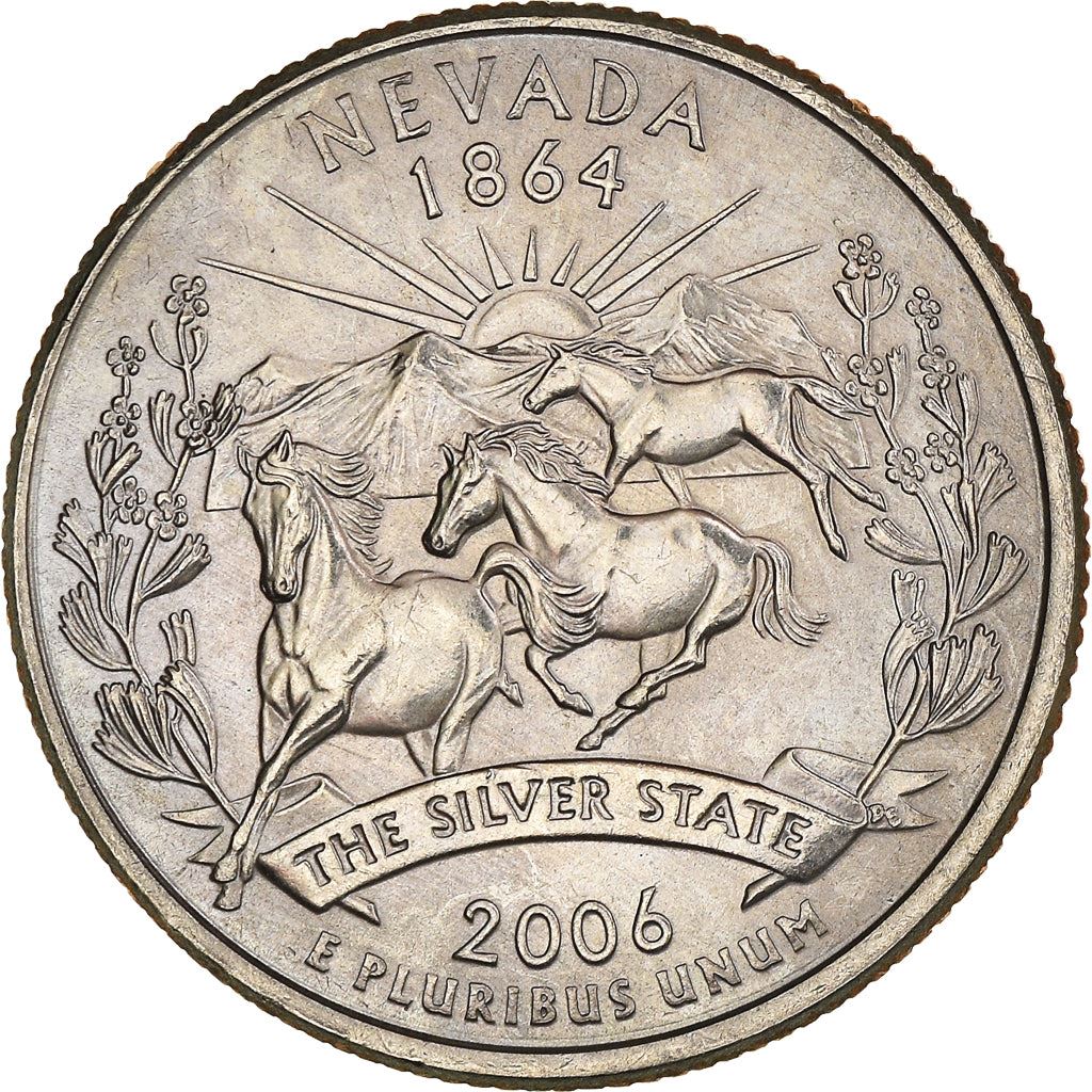 United States Coin American ¼ Dollar | George Washington | Snow-capped Mountains | Sun | Sagebrush | KM382 | 2006