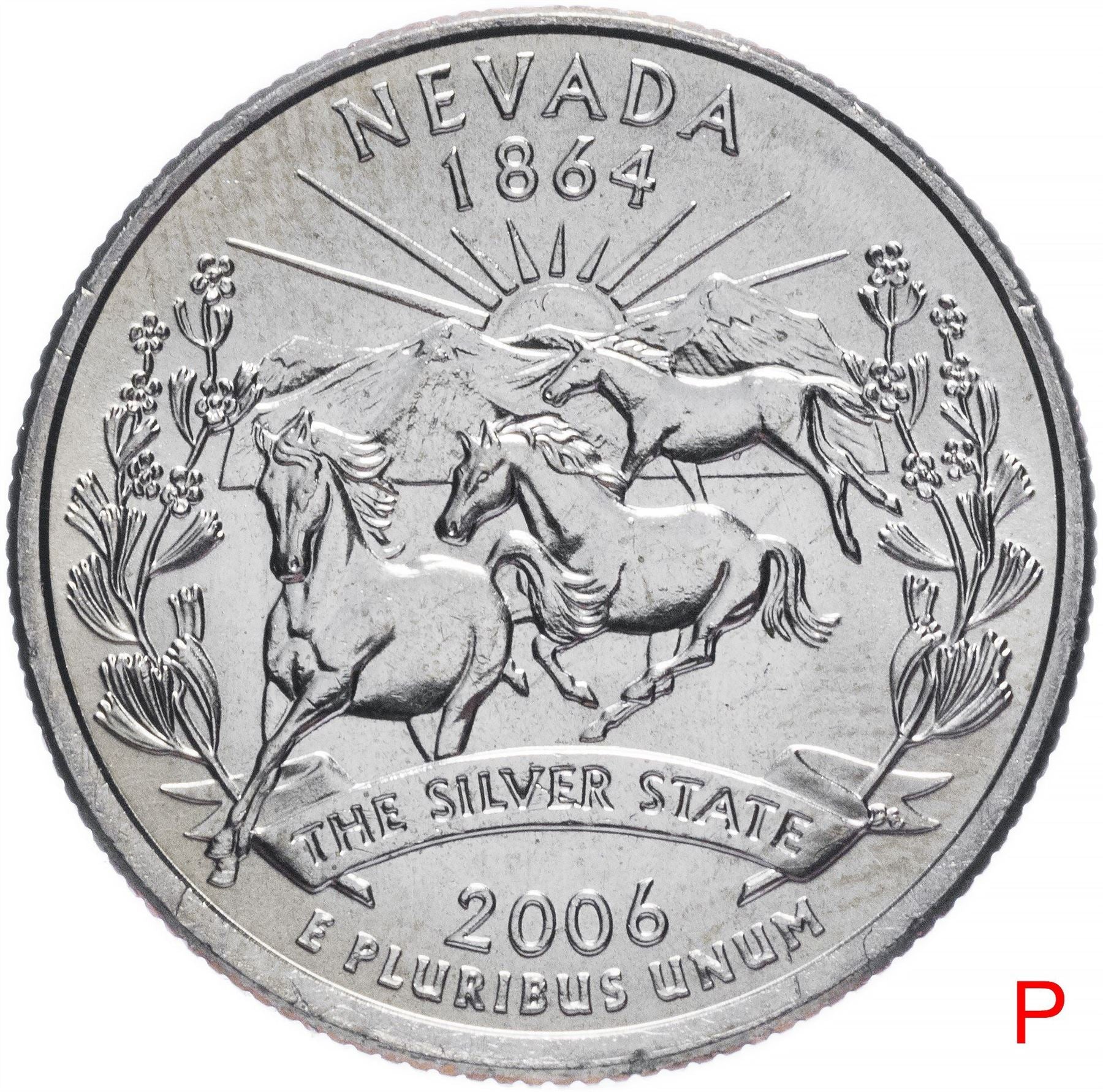 United States Coin American ¼ Dollar | George Washington | Snow-capped Mountains | Sun | Sagebrush | KM382 | 2006