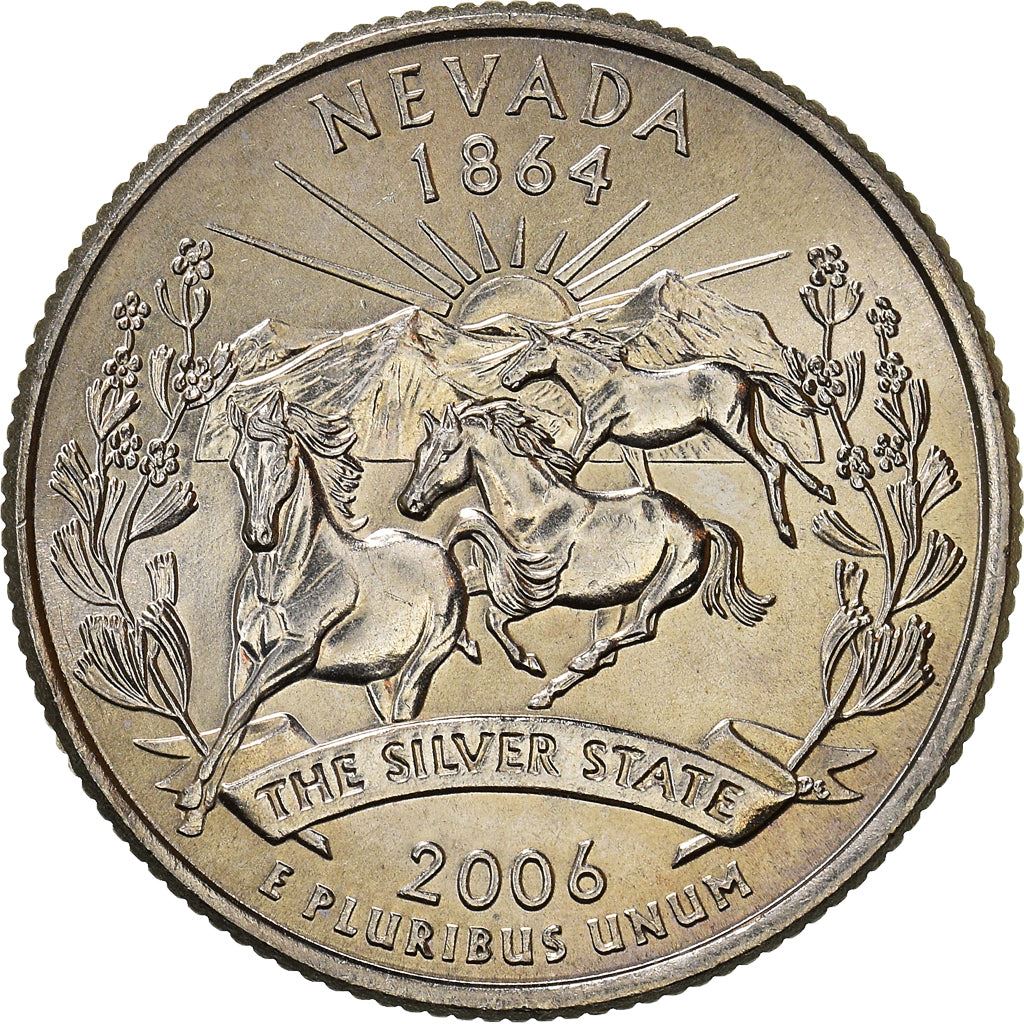 United States Coin American ¼ Dollar | George Washington | Snow-capped Mountains | Sun | Sagebrush | KM382 | 2006