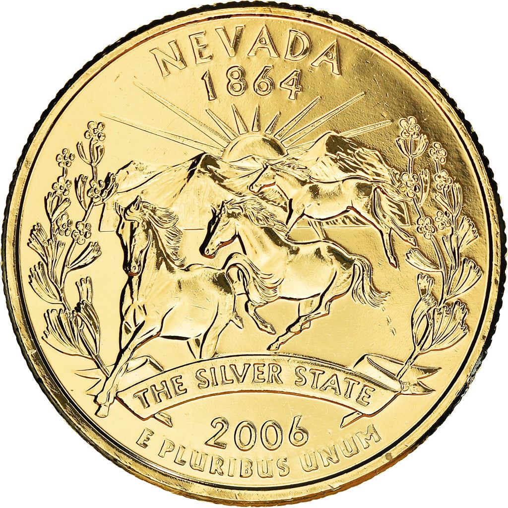 United States Coin American ¼ Dollar | George Washington | Snow-capped Mountains | Sun | Sagebrush | KM382 | 2006