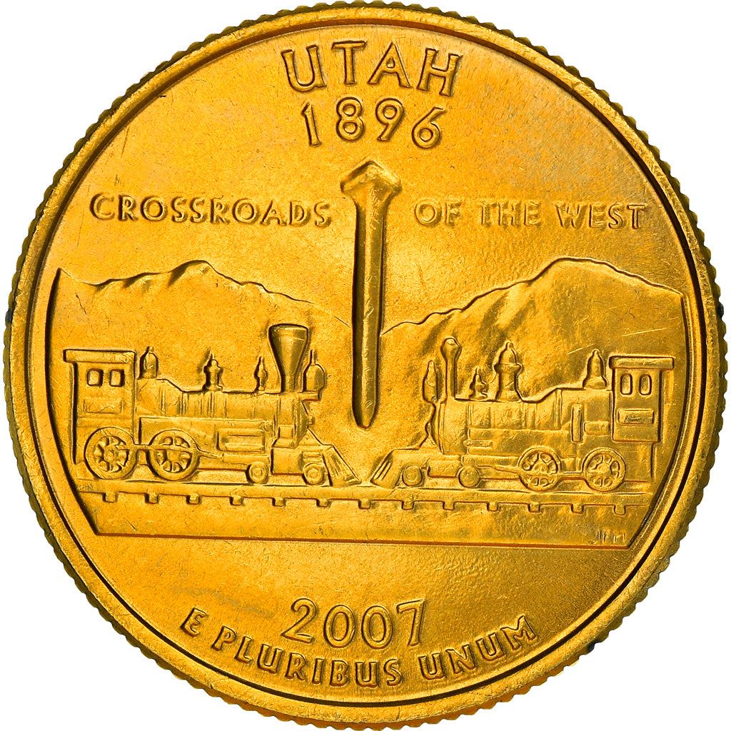 United States Coin American ¼ Dollar | George Washington | Utah | Locomotives | Golden Spike | KM400 | 2007