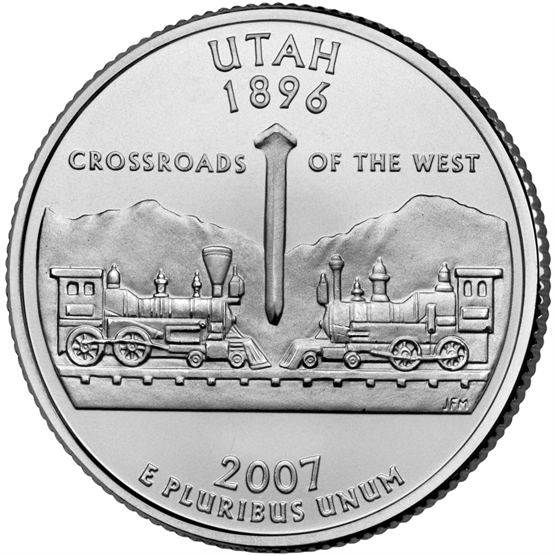 United States Coin American ¼ Dollar | George Washington | Utah | Locomotives | Golden Spike | KM400 | 2007