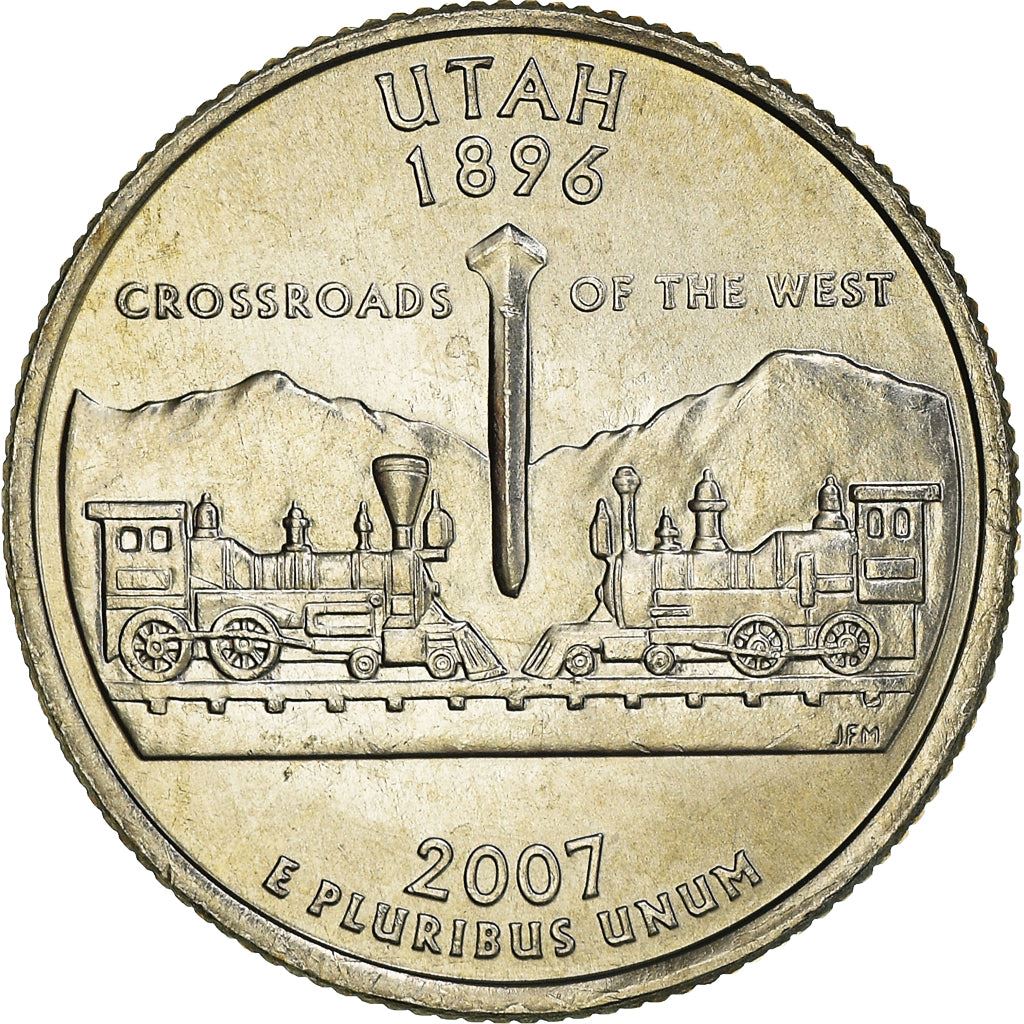 United States Coin American ¼ Dollar | George Washington | Utah | Locomotives | Golden Spike | KM400 | 2007