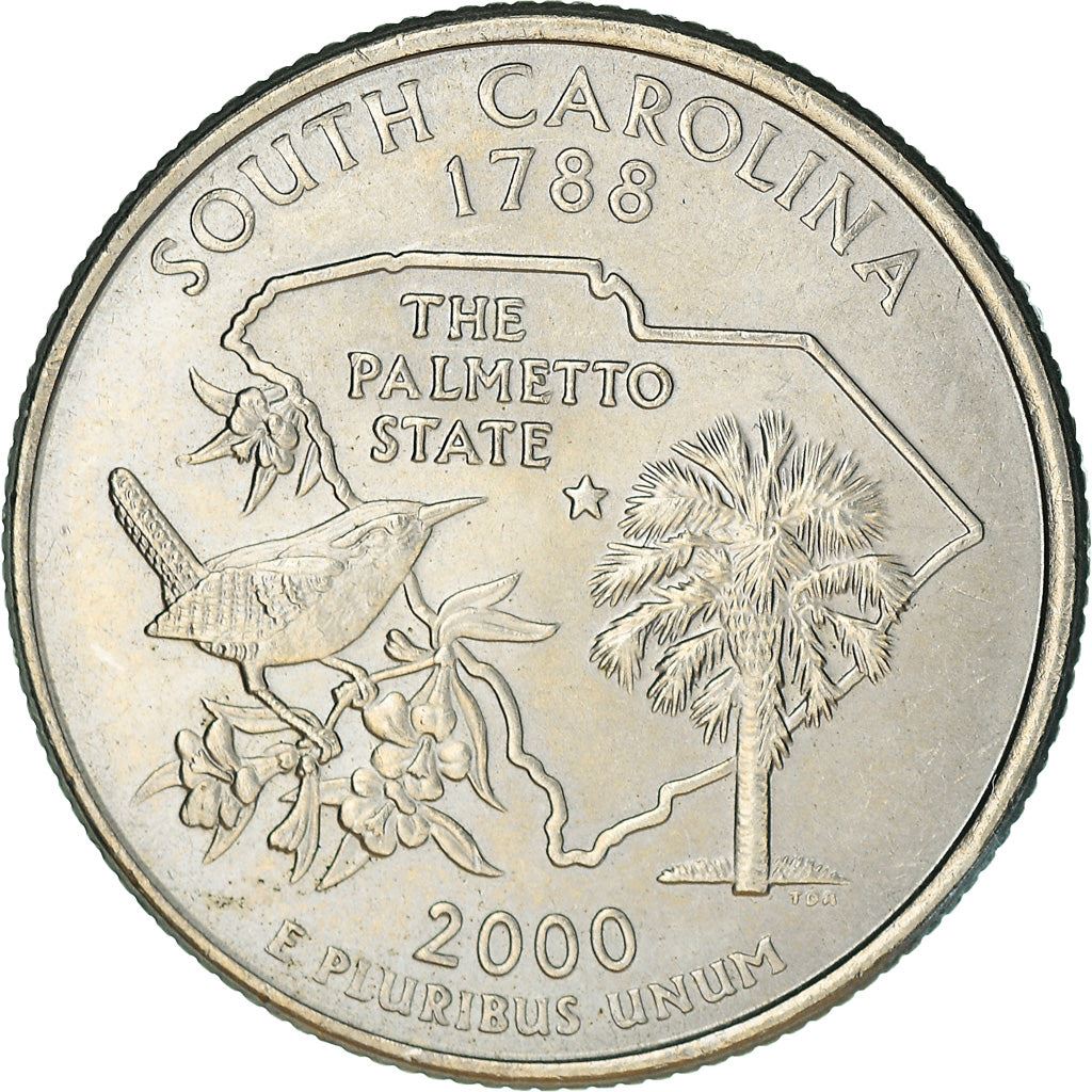 United States Coin American ¼ Dollar | George Washington | Yellow Jessamine | Palmetto Tree | KM307 | 2000