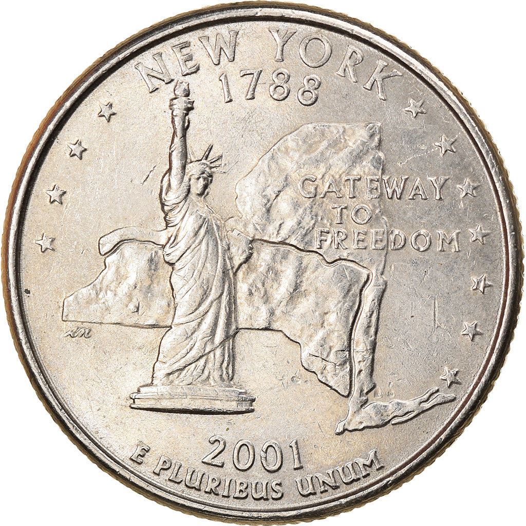 United States Coin American ¼ Dollar | New York | George Washington | Statue of Liberty | KM318 | 2001