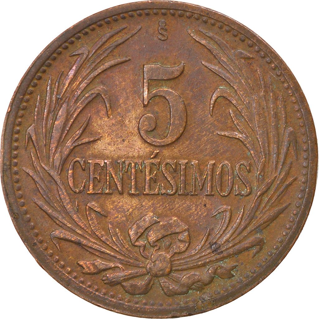 Uruguay 5 Centesimos Coin | Sun | KM21a | 1944 - 1951