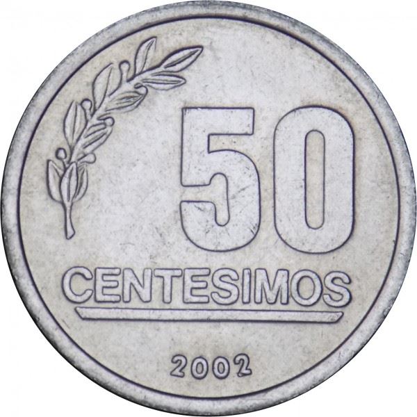 Uruguay 50 Centesimos Coin | Jose Gervasio Artigas | KM106 | 1994 - 2008