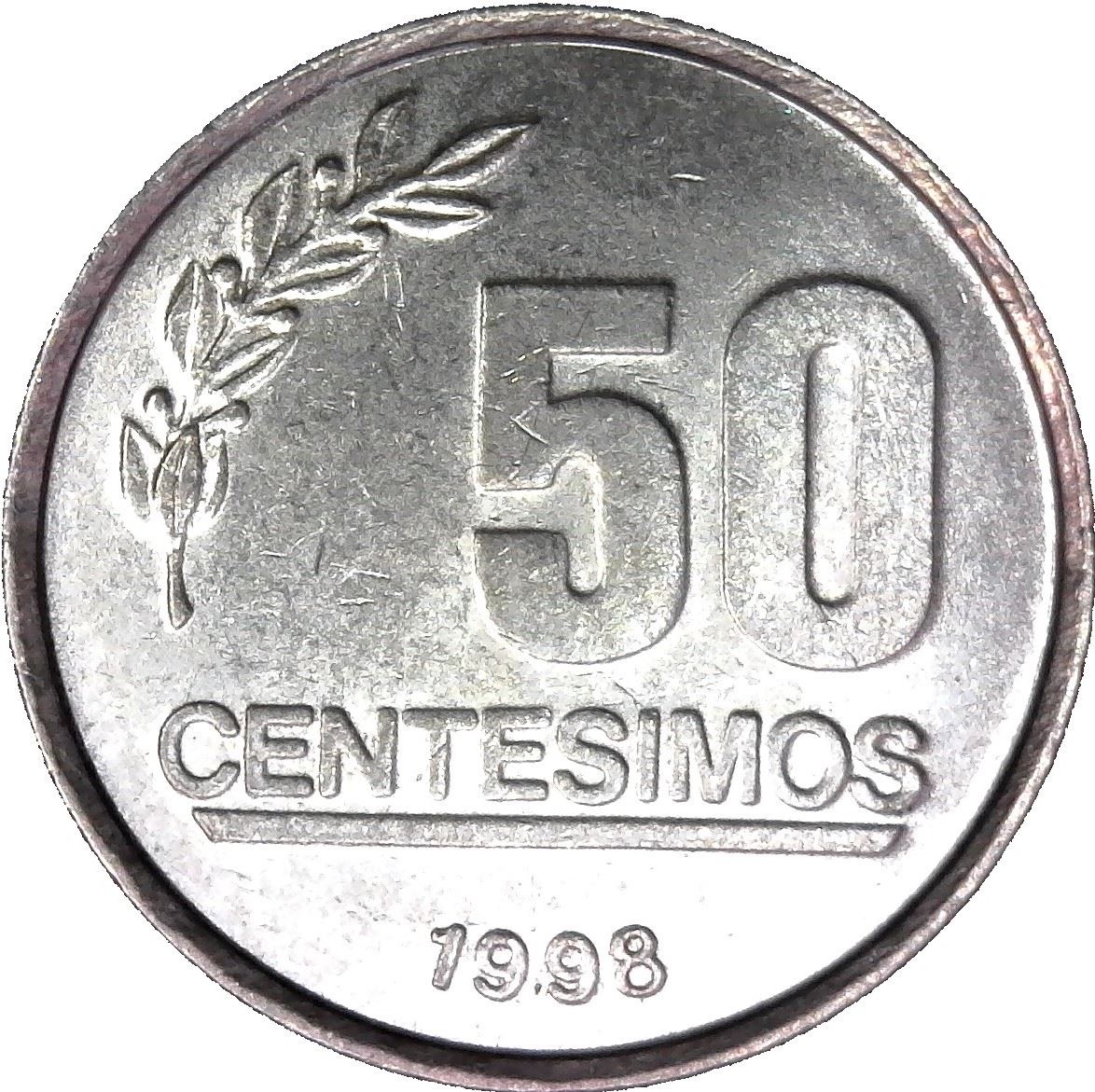 Uruguay 50 Centesimos Coin | Jose Gervasio Artigas | KM106 | 1994 - 2008