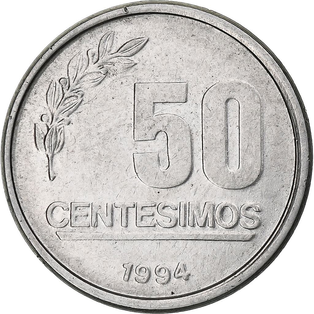 Uruguay 50 Centesimos Coin | Jose Gervasio Artigas | KM106 | 1994 - 2008