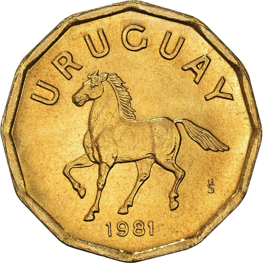 Uruguay Coin Uruguayan 10 Centésimos | Hoerse | Olive Sprig | KM66 | 1976 - 1981