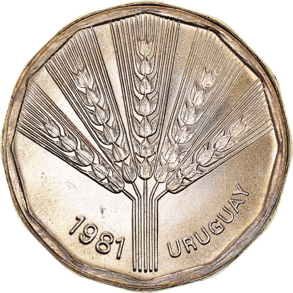 Uruguay Coin 	Uruguayan 2 Nuevos Pesos | FAO | Wheat Ears | KM77 | 1981