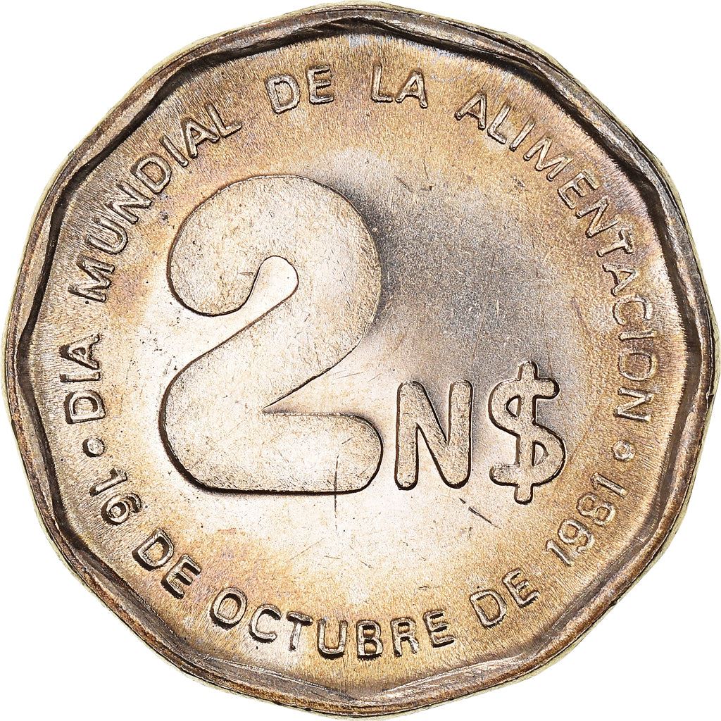 Uruguay Coin Uruguayan 2 Nuevos Pesos | FAO | Wheat Ears | KM77 | 1981