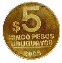 Uruguay Coin Uruguayan 5 Pesos | Joe Gervasio Artigas | KM120 | 2003 - 2008