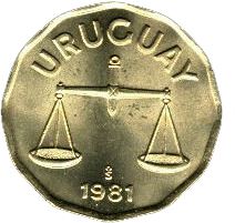 Uruguay Coin Uruguayan 50 Centésimos | Roman Scale | KM68 | 1976 - 1981