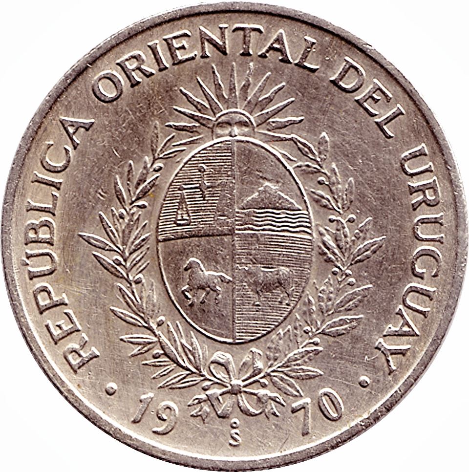 Uruguay Coin Uruguayan 50 Pesos | Sun | KM57 | 1970