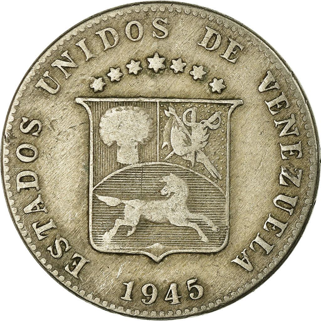 Venezuela | 12.5 Centimos Coin | Palomo Horse | Wreath | KM30a | 1945 - 1948