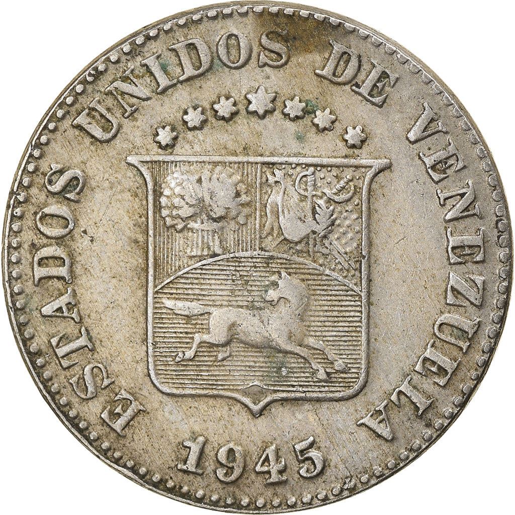 Venezuela | 5 Centimos Coin | Palomo Horse | Wreath | KM29a | 1945 - 1948