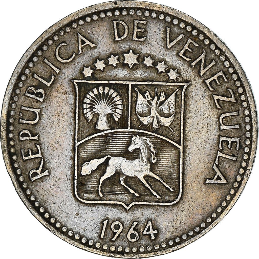 Venezuela | 5 Centimos Coin | Palomo Horse | Wreath | KM38.2 | 1964 - 1965