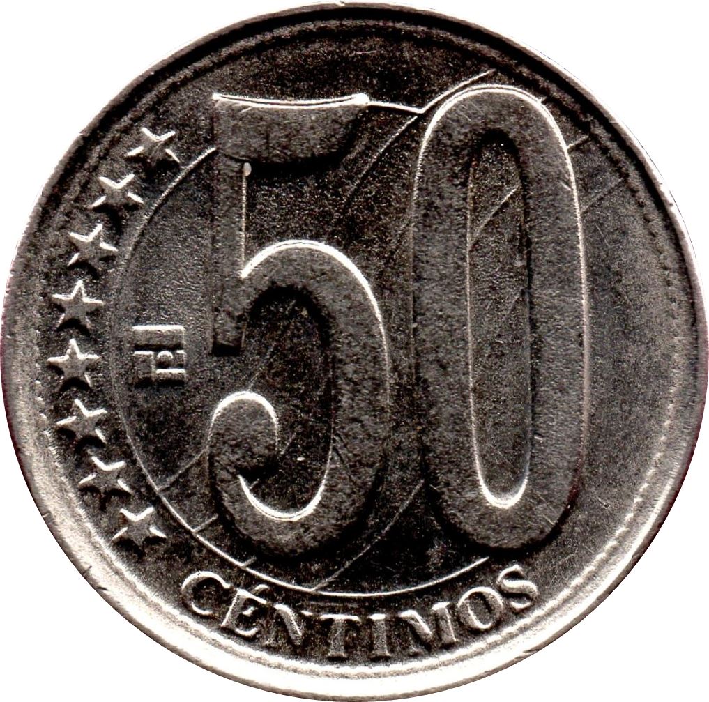 Venezuela | 50 Centimos Coin | Palomo Horse | Stars | KM92 | 2007 - 2012