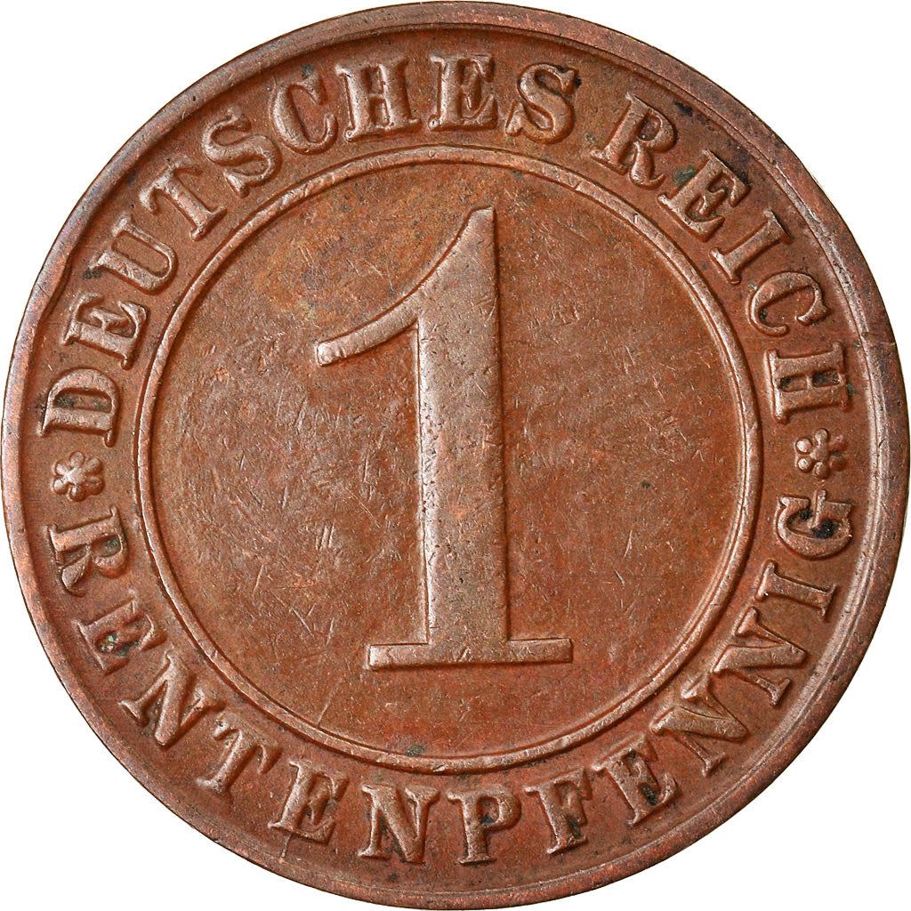 Weimar Republic 1 Rentenpfennig Coin | German Reich | KM30 | 1923 - 1929