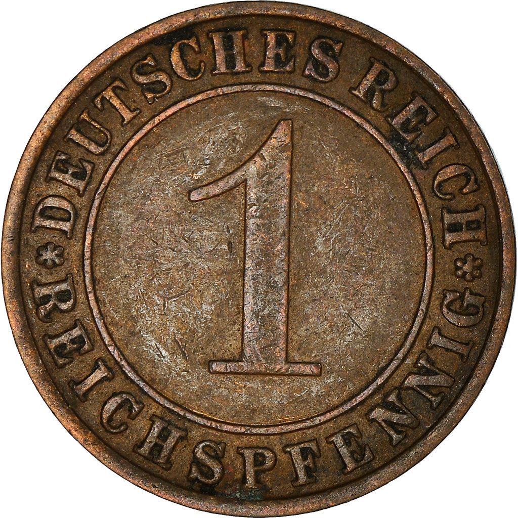 Weimar Republic 1 Rentenpfennig Coin | German Reich | KM30 | 1923 - 1929