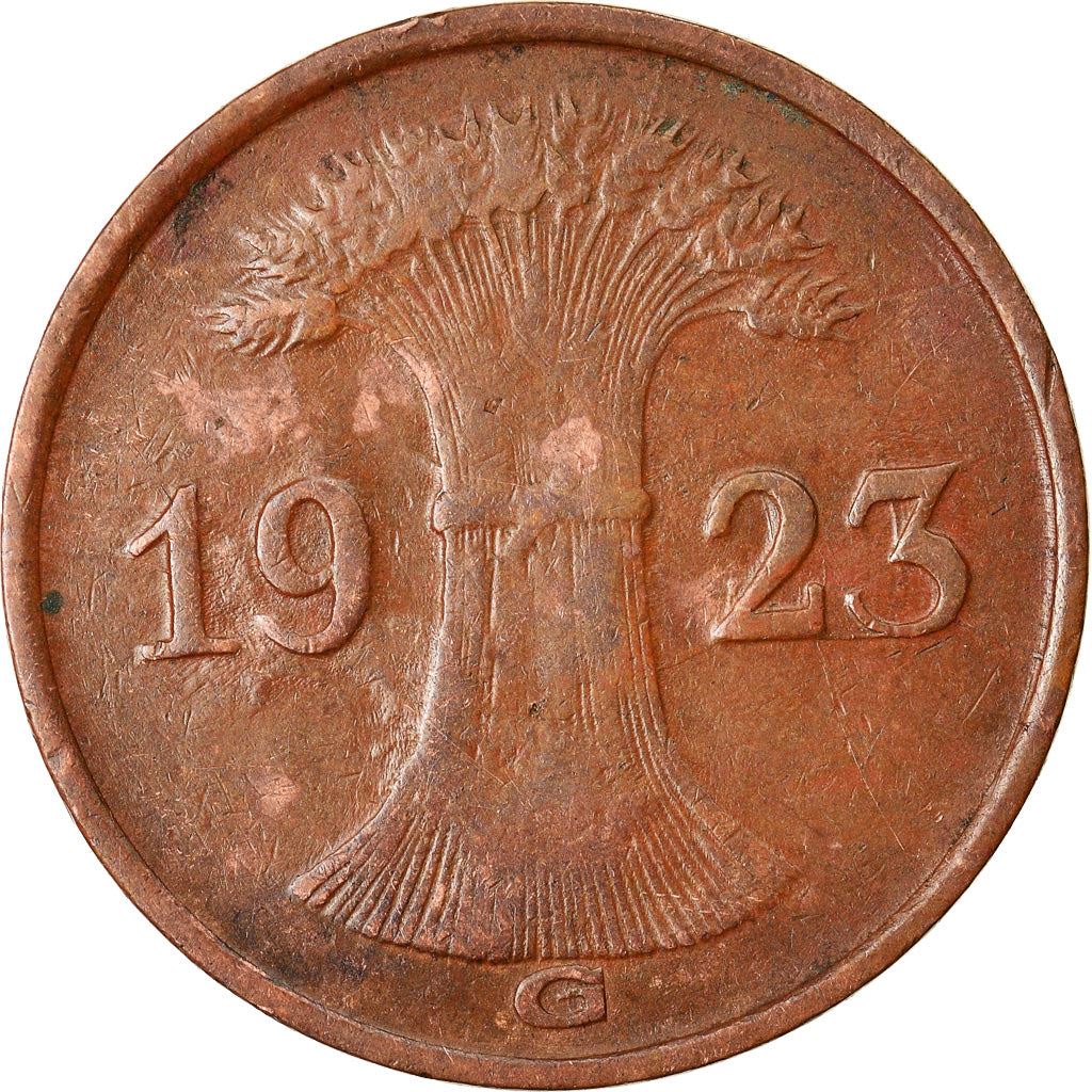 Weimar Republic 1 Rentenpfennig Coin | German Reich | KM30 | 1923 - 1929