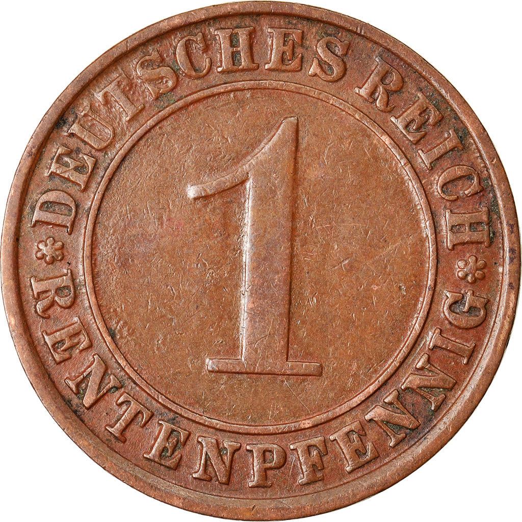 Weimar Republic 1 Rentenpfennig Coin | German Reich | KM30 | 1923 - 1929