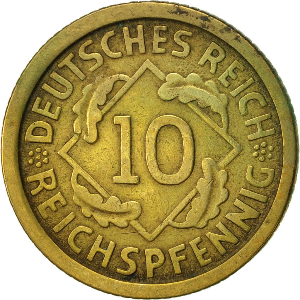 Weimar Republic 10 Reichspfennig Coin | German Reich | KM40 | 1924 - 1936