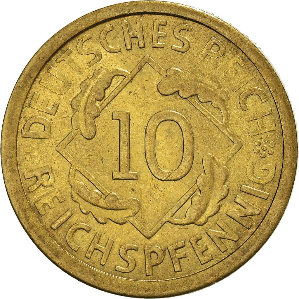 Weimar Republic 10 Reichspfennig Coin | German Reich | KM40 | 1924 - 1936