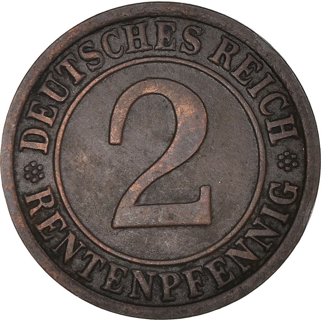 Weimar Republic 2 Rentenpfennig Coin | German Reich | KM31 | 1923 - 1924