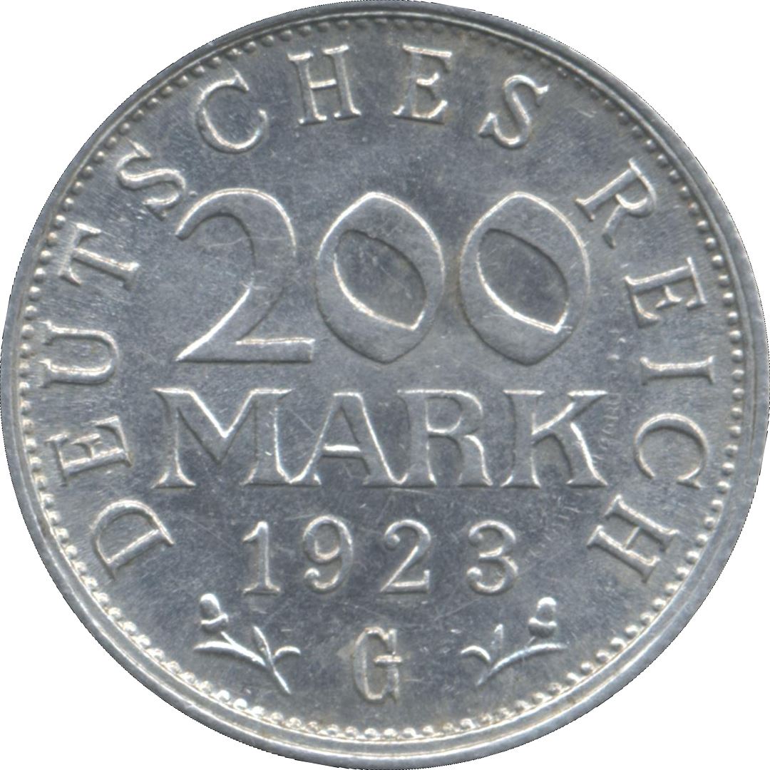 Weimar Republic 200 mark Coin | German Reich | KM35 | 1923