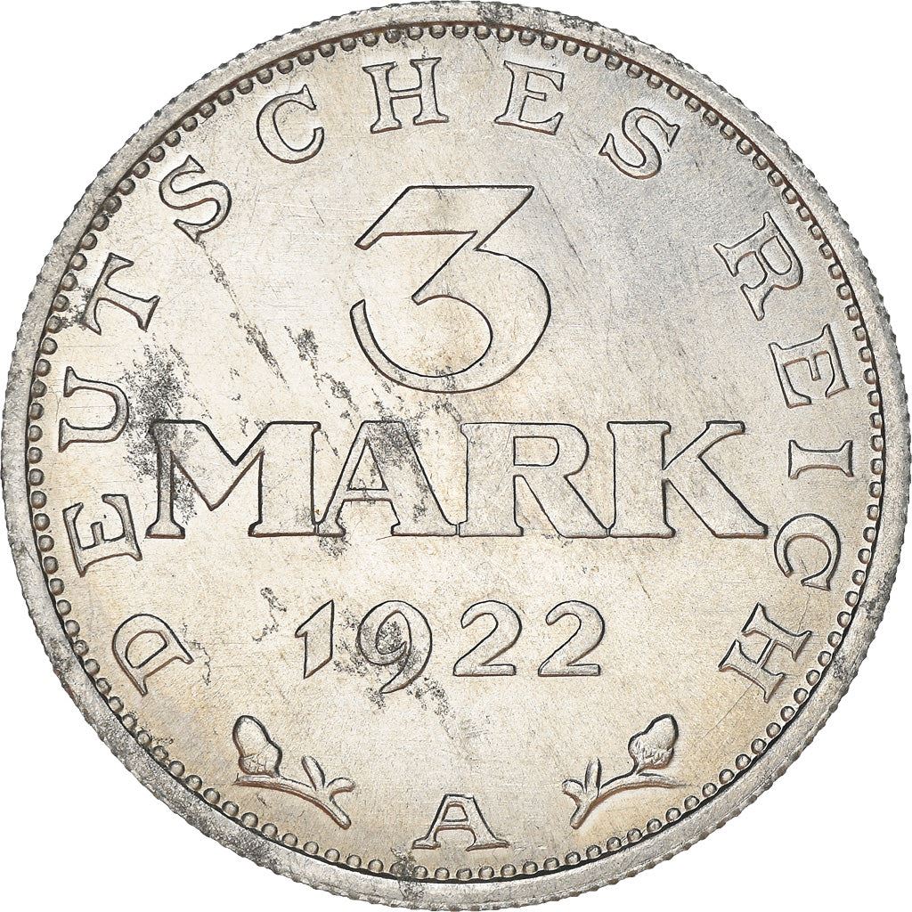 Weimar Republic 3 Mark Coin | German Reich | KM28 | 1922