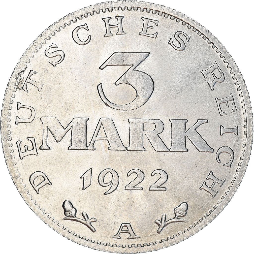 Weimar Republic 3 Mark Coin | German Reich | KM28 | 1922