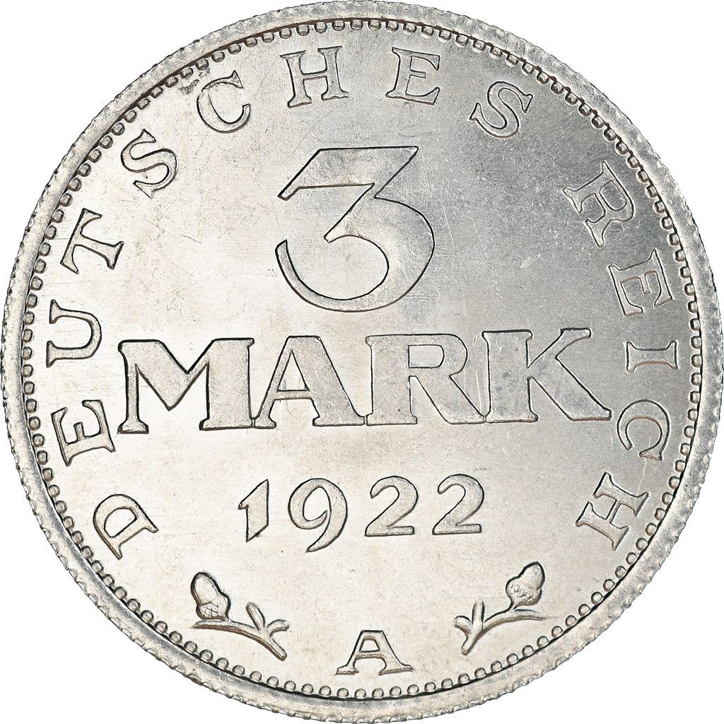 Weimar Republic 3 Mark Coin | German Reich | KM28 | 1922