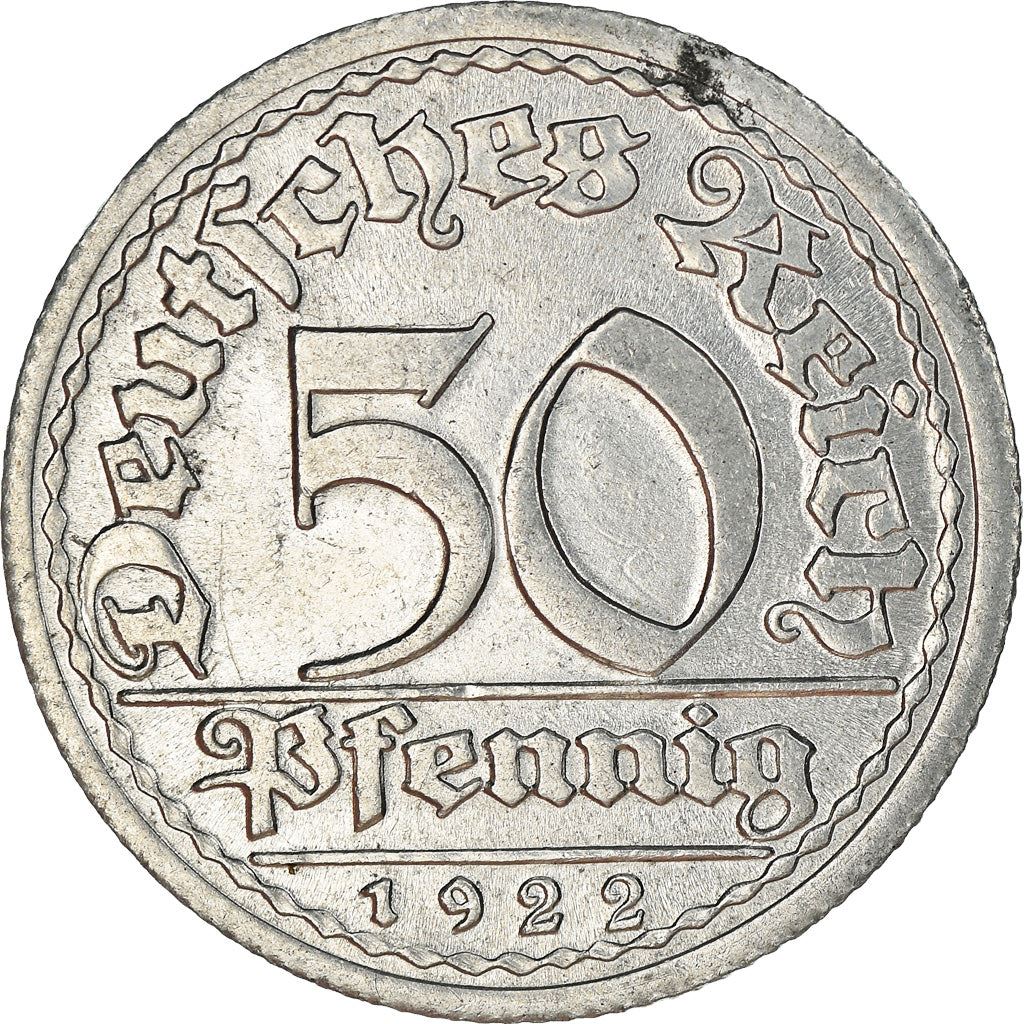 Weimar Republic 50 Pfennig Coin | German Reich | KM27 | 1919 - 1922