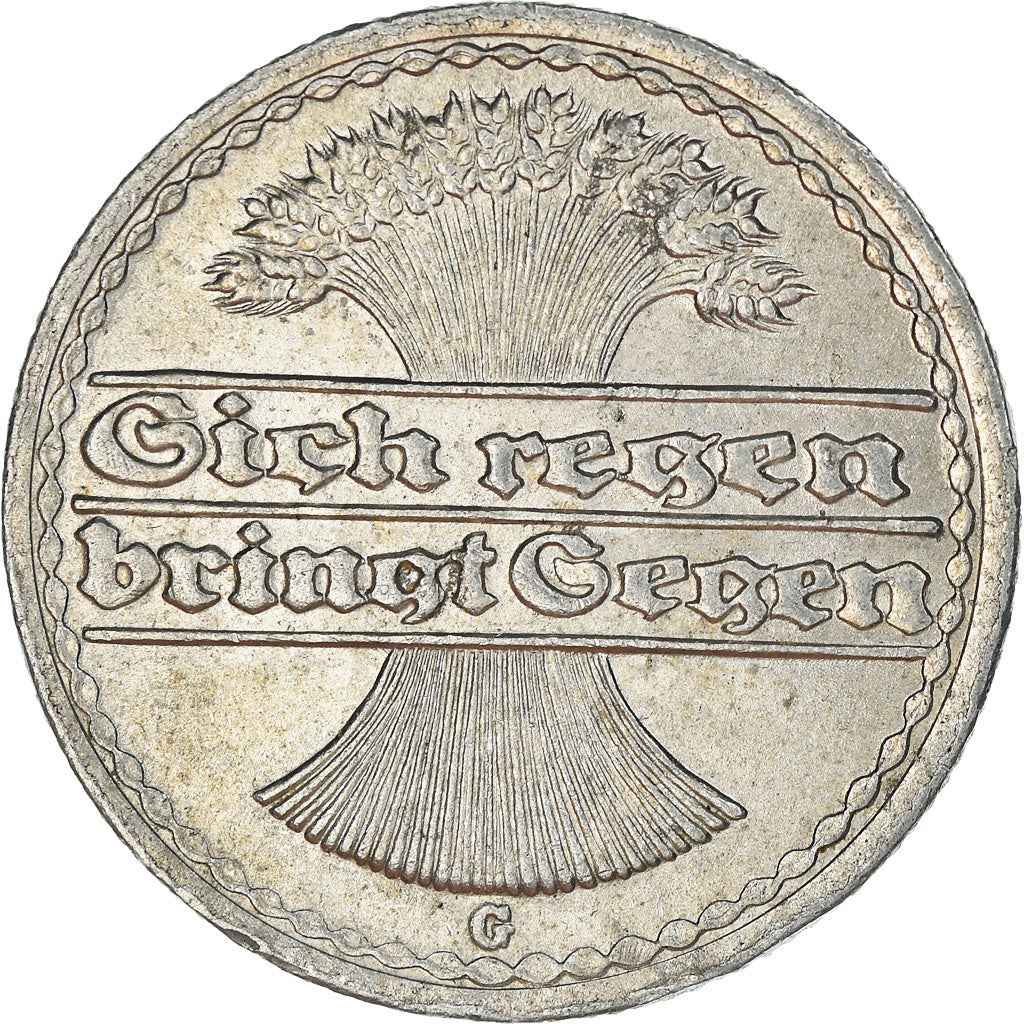 Weimar Republic 50 Pfennig Coin | German Reich | KM27 | 1919 - 1922