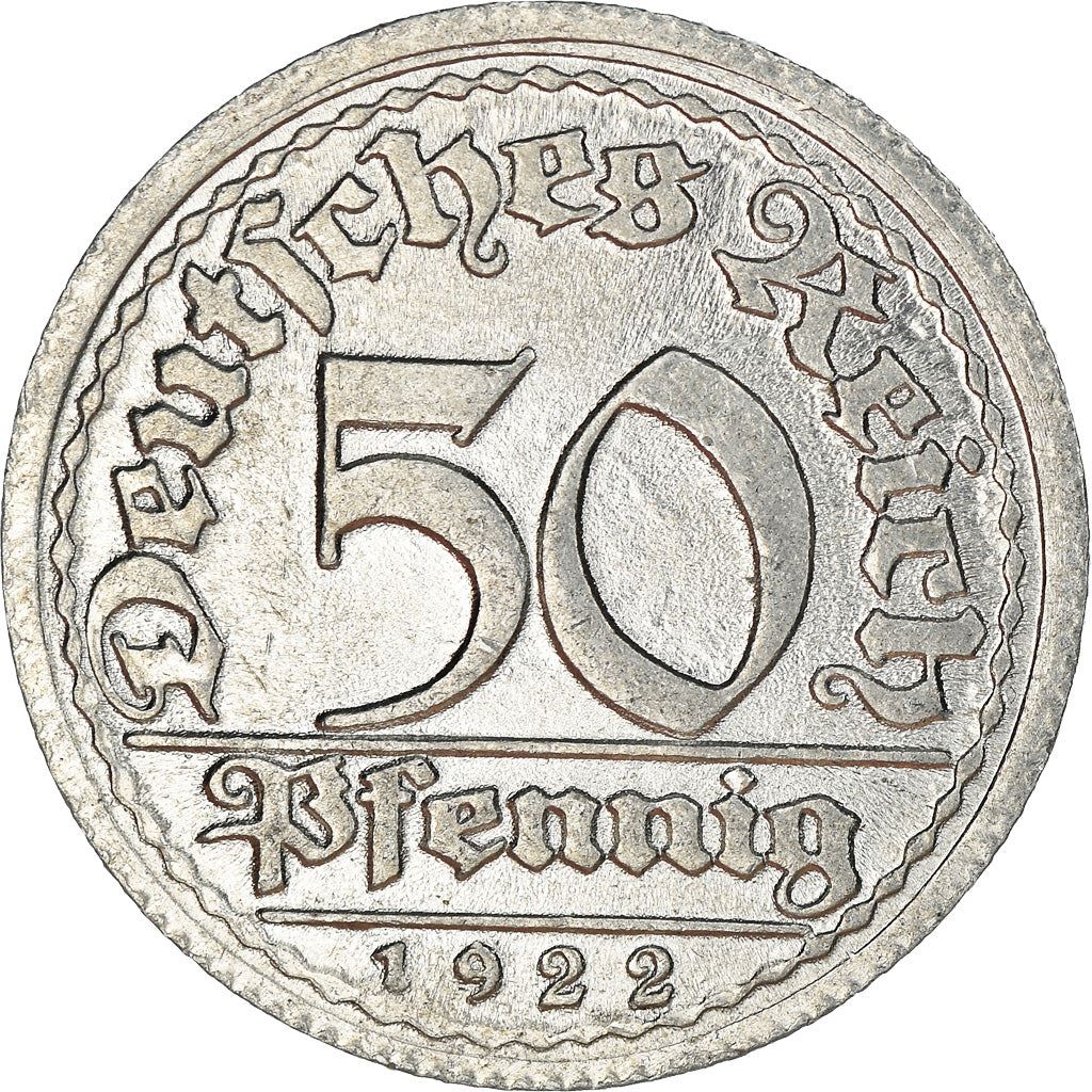 Weimar Republic 50 Pfennig Coin | German Reich | KM27 | 1919 - 1922