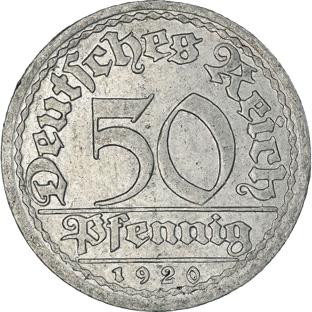 Weimar Republic 50 Pfennig Coin | German Reich | KM27 | 1919 - 1922