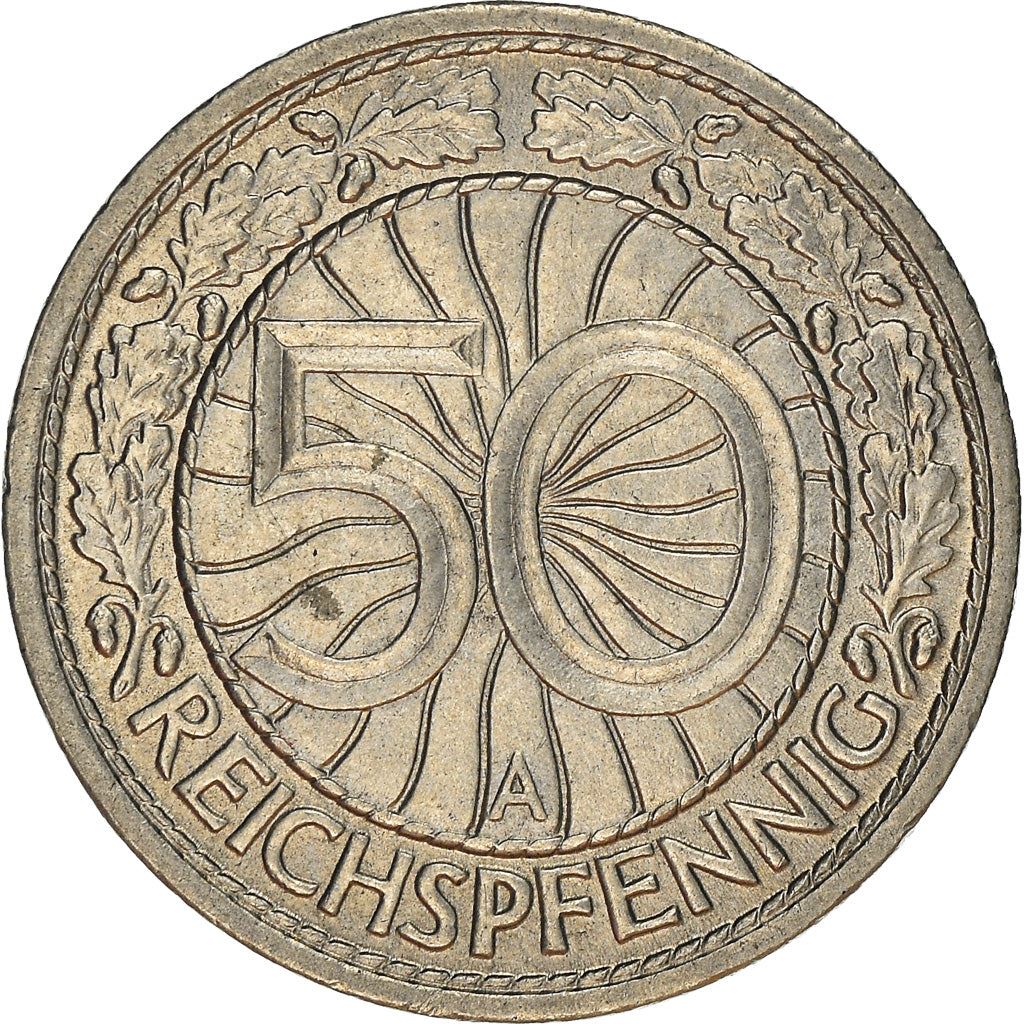 Weimar Republic | 50 Reichspfennig Coin | German Reich | KM49 | 1927 - 1938