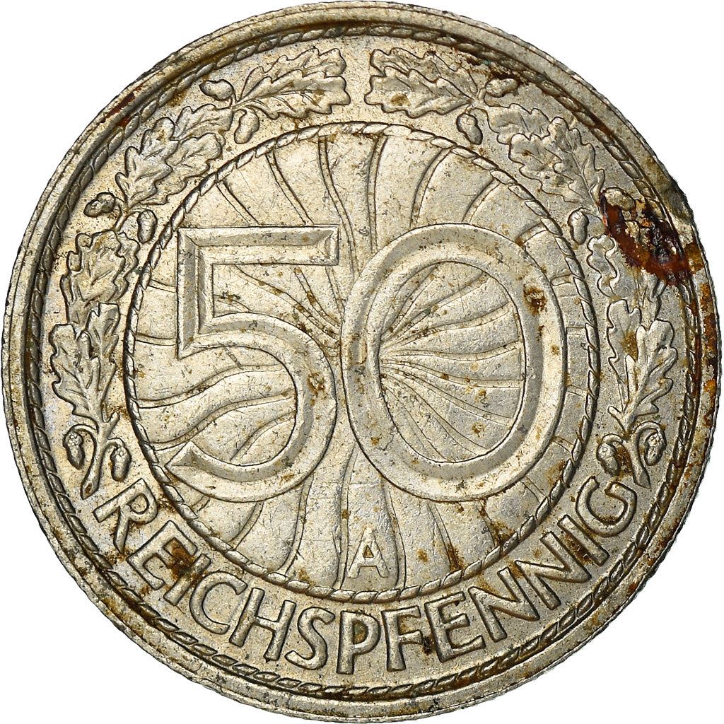 Weimar Republic | 50 Reichspfennig Coin | German Reich | KM49 | 1927 - 1938