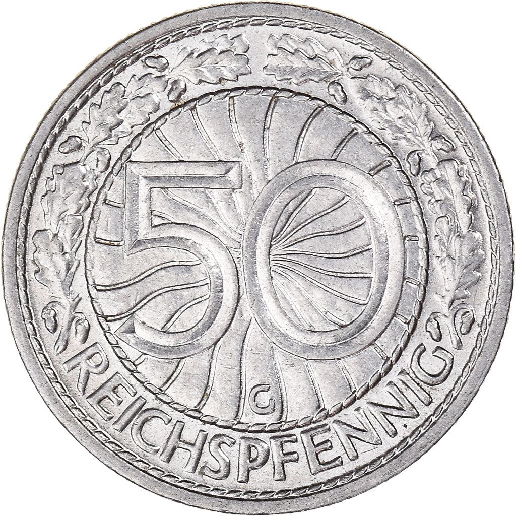 Weimar Republic | 50 Reichspfennig Coin | German Reich | KM49 | 1927 - 1938