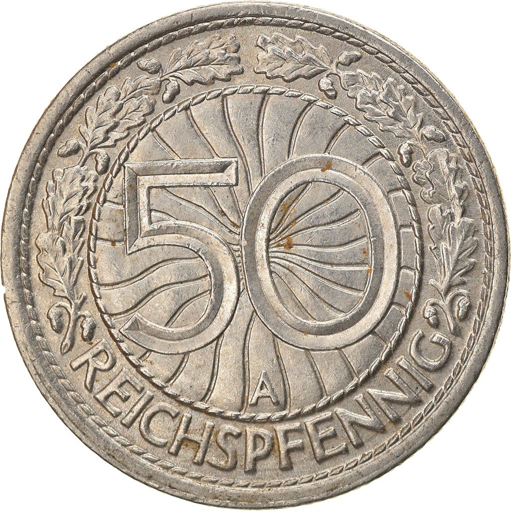 Weimar Republic | 50 Reichspfennig Coin | German Reich | KM49 | 1927 - 1938