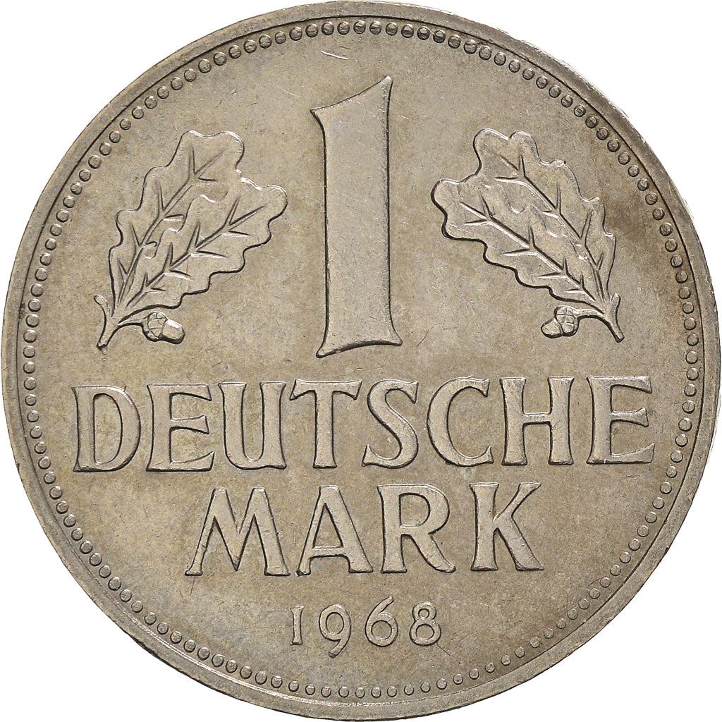 West German 1 Deutsche Mark Coin | KM110 | 1950 - 2001