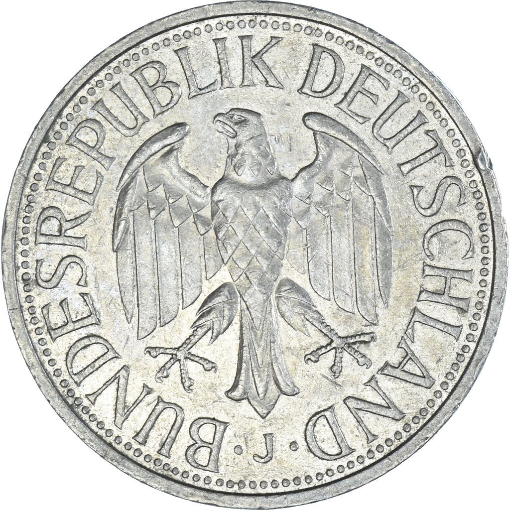 West German 1 Deutsche Mark Coin | KM110 | 1950 - 2001