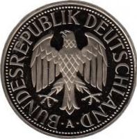 West German 1 Deutsche Mark Coin | KM110 | 1950 - 2001