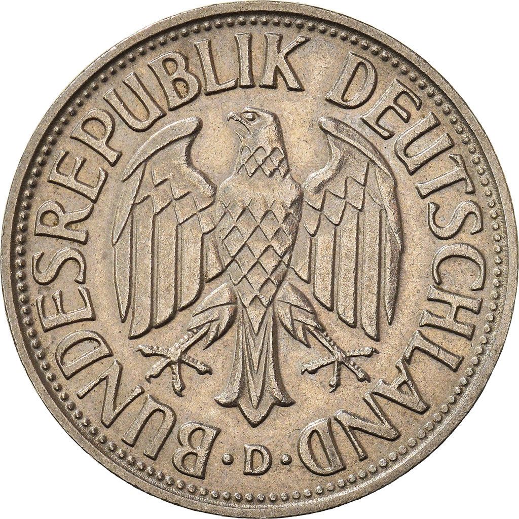 West German 1 Deutsche Mark Coin | KM110 | 1950 - 2001