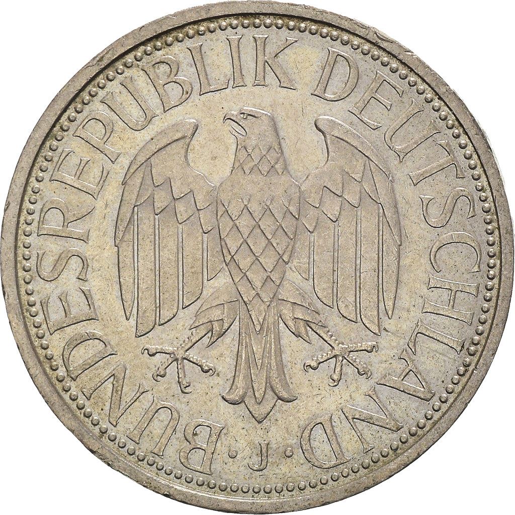 West German 1 Deutsche Mark Coin | KM110 | 1950 - 2001