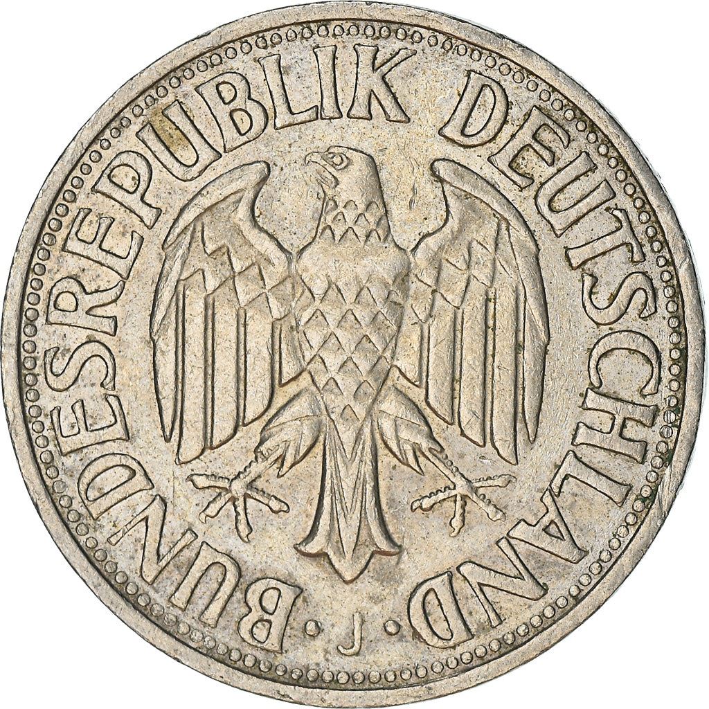 West German 1 Deutsche Mark Coin | KM110 | 1950 - 2001