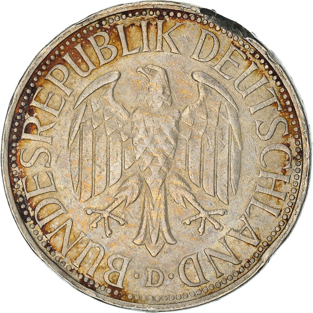 West German 1 Deutsche Mark Coin | KM110 | 1950 - 2001