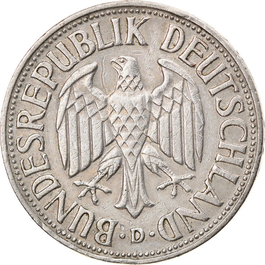 West German 1 Deutsche Mark Coin | KM110 | 1950 - 2001